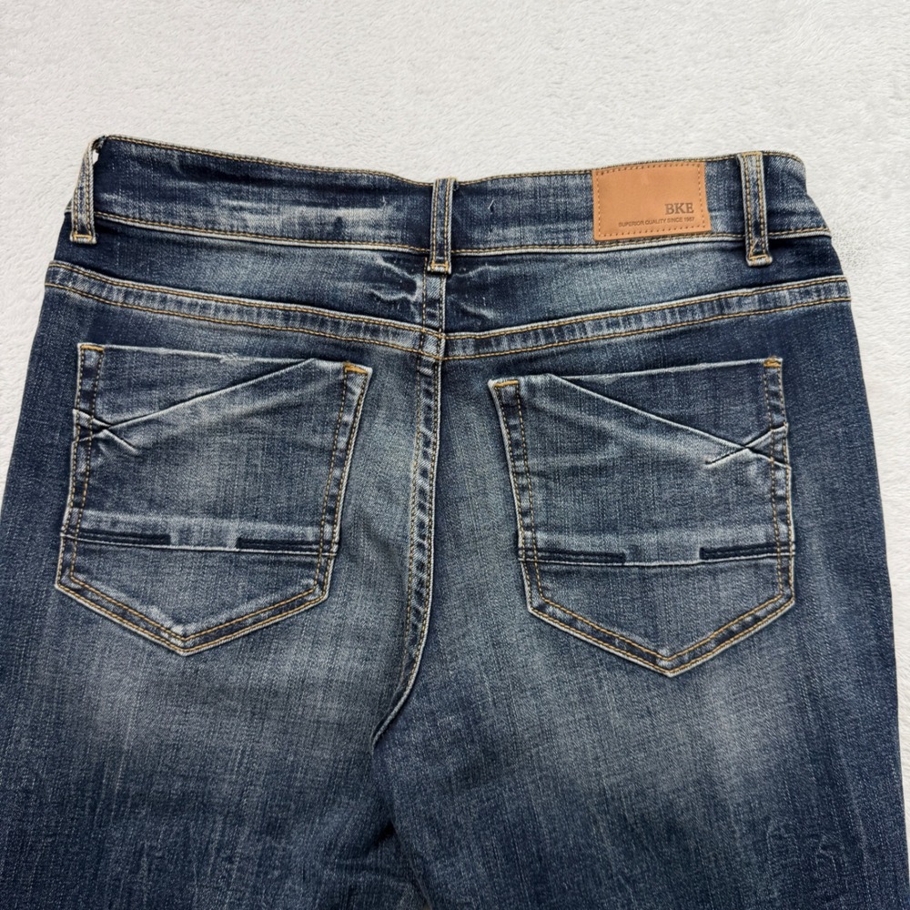 BKE Victoria Jeans Womens 28x31.5 Blue Mid-Rise Skinny Distressed Ripped Denim - Picture 3 of 10